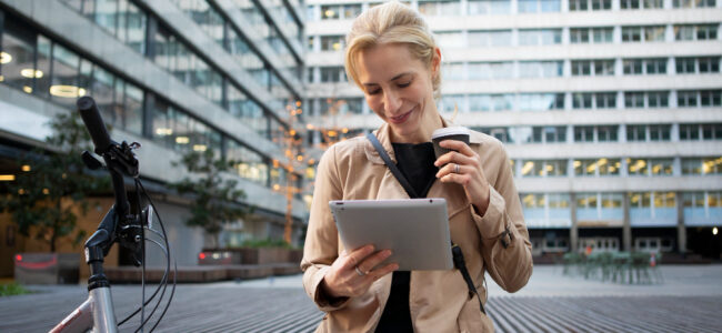 Woman drinking coffee